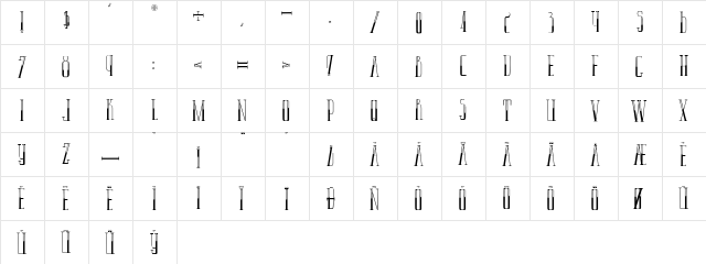 LA PANTOUFLE EN OR Regular  glyph index