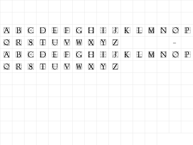 GE Typography Caps Regular  glyph index