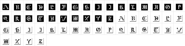 AIFraktKonstruct Regular  glyph index