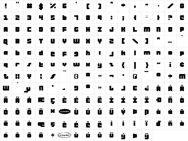 Alpha Taurus Expanded Expanded  glyph index