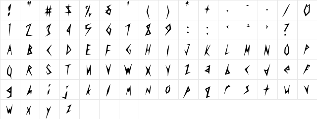 AmplifierCondensed Heavy  glyph index