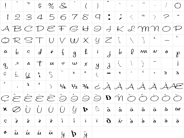 DoorKeeper41 Regular  glyph index