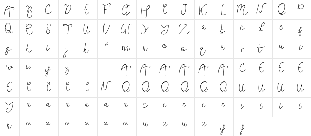 Heluzenut Demo Regular  glyph index