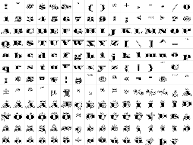 Zapf 'SnowBound' Heavy  glyph index