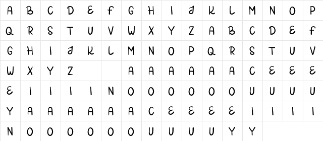 PHINANDHITAA Regular  glyph index