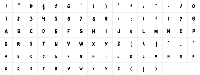 Quartermain Condensed Condensed  glyph index