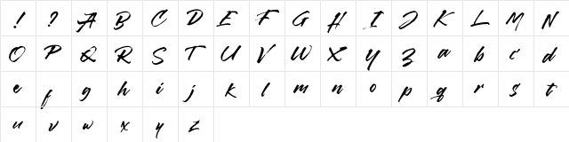 Callaghands Regular  glyph index