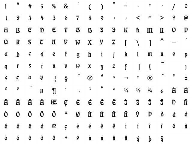 Eckmann Regular  glyph index