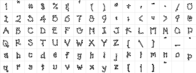 DJ Candy Cane Regular  glyph index