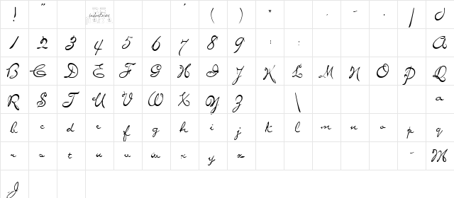 Yahoo 1 Regular  glyph index