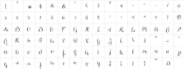 Housemaid Alternate  glyph index