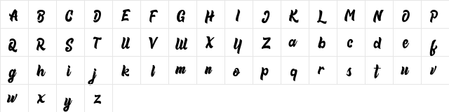 Beneth FREE Regular  glyph index