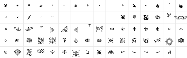 Fleurons A  glyph index