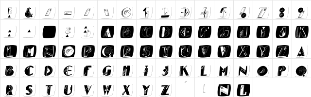 KidgeBoxes Regular  glyph index