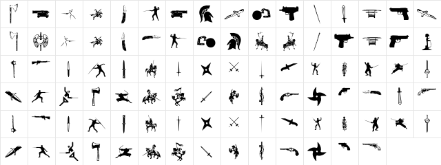 Gods of War Regular  glyph index