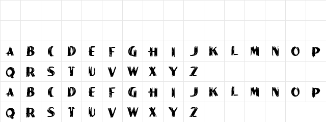 Real Formal Regular  glyph index