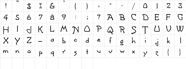 Argonaut Regular  glyph index