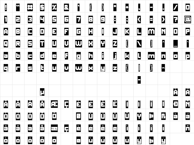 ELITE MIND-Inverse Regular  glyph index
