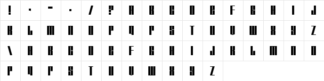 Tagmarker Regular  glyph index