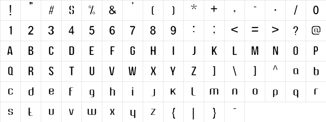 Zeynalabdin Regular  glyph index