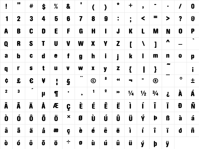 Arezzo-Rounded-Cd Bold  glyph index