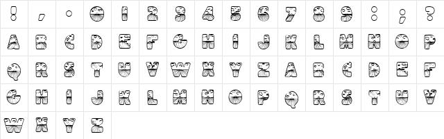 Easter Sunrise Regular  glyph index