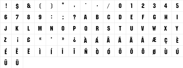 MachineEF-Regular Regular  glyph index