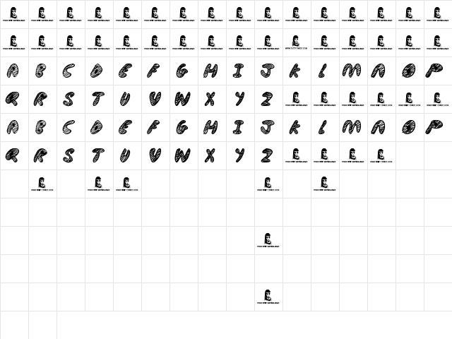 Ultimate Chaos Regular  glyph index