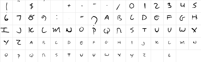 Bujew Cosmic  glyph index