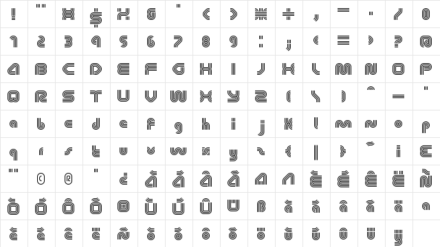 DS Lane Regular  glyph index