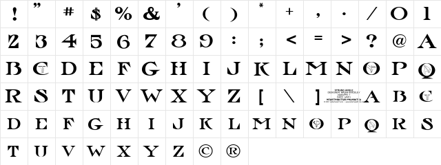 LHF Strong Angle Regular  glyph index