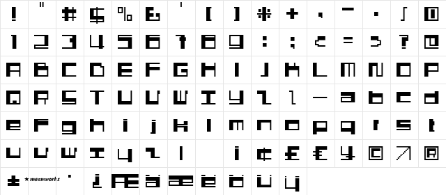 Limbex Regular  glyph index