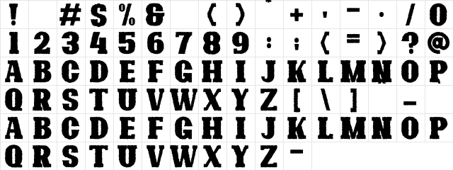 Bonaro Rough Demo Rough  glyph index