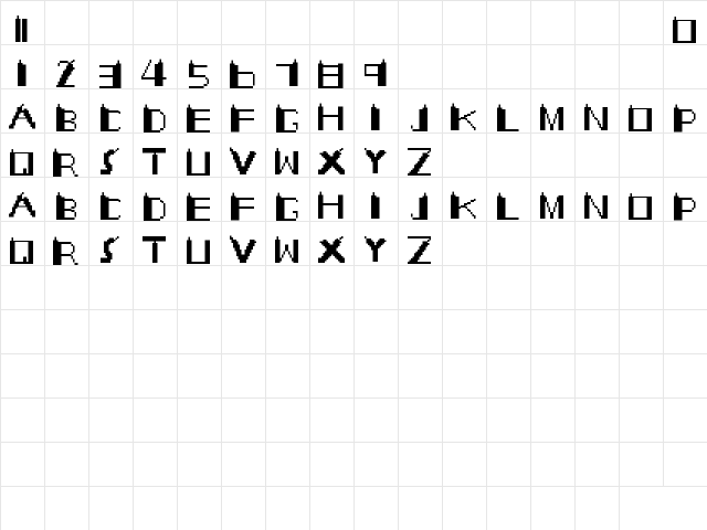 TALL TWIN Regular  glyph index