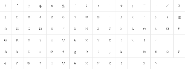 KongPanStye Regular  glyph index