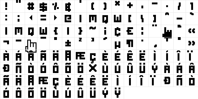 Ode to Idle Gaming Regular  glyph index