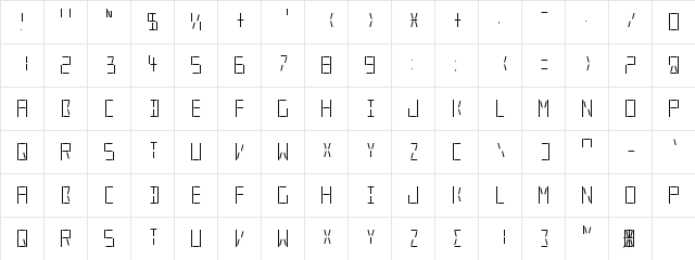 New Regular  glyph index
