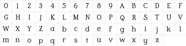Lilac Block Demo Regular  glyph index