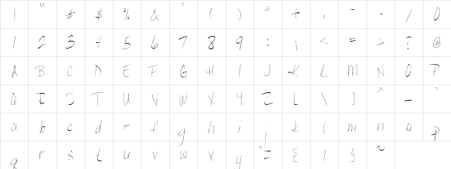 PC Michelle Regular  glyph index