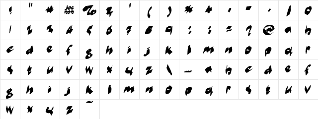 markerMoe Regular  glyph index
