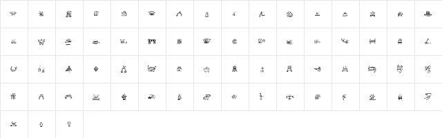 Alphabots Regular  glyph index
