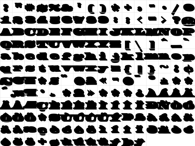 FederalNine Medium  glyph index