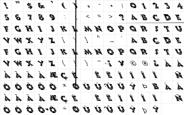FZ JAZZY 13 CRACKED LEFTY Normal  glyph index