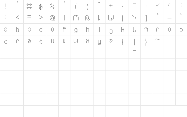 EVERYTHING-Outlined Bold  glyph index