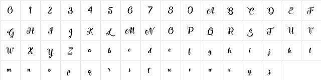 Stardust Adventure Regular  glyph index