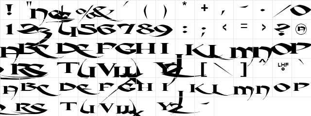 LHF Crouching Tiger Regular  glyph index