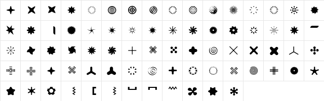 FFDingbats Regular  glyph index