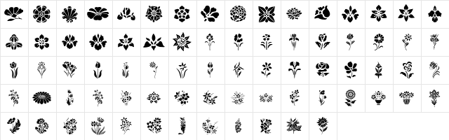 WWSpringTime Regular  glyph index