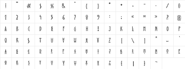 PapaKilo Decorative Light  glyph index