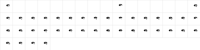KR Bite Your Lip! Regular  glyph index